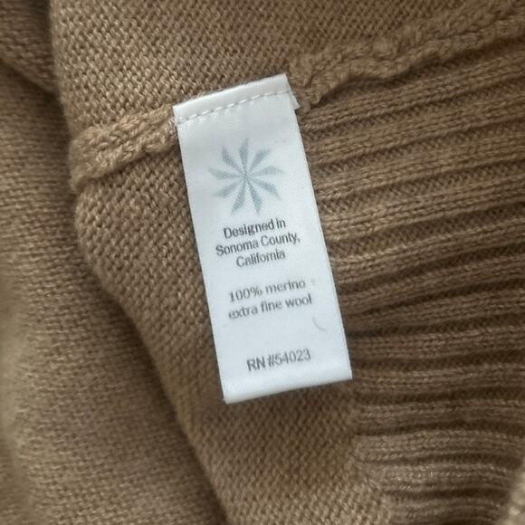 Athleta 100% Merino Wool Nopa Two-tone Hooded Long Sleeve Sweater Beige/Cream XS - Picture 5 of 6